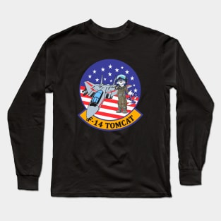 Grumman F-14 Tomcat - Aircraft Stars and Stripes Long Sleeve T-Shirt